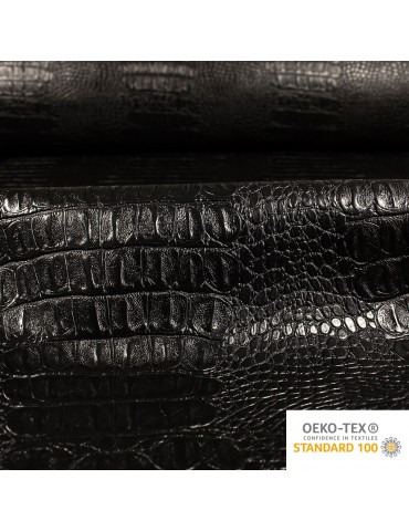Tissu simili crocodile noir