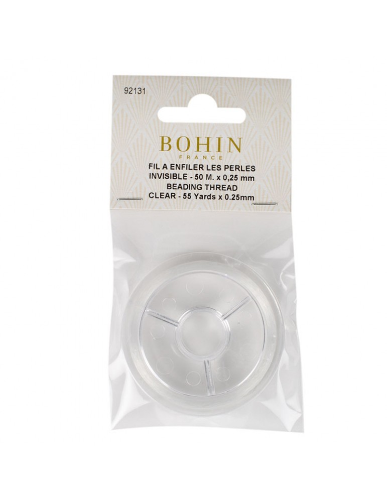 Fil invisible pour enfiler les perles 50 m x 0,25 mm transparent Fil invisible pour enfiler les perles 50 m x 0,25 mm transparent