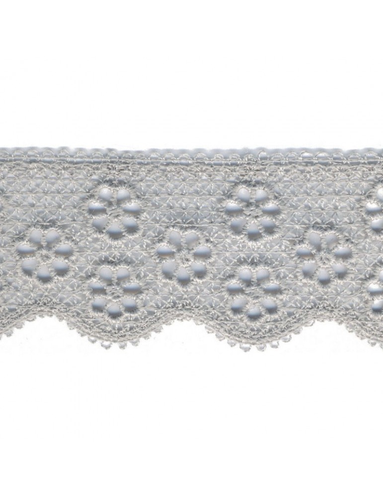 Guipure Fleurs 40 mm gris