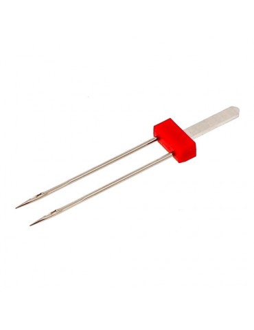 Boîte de 2 aiguilles double pour machine talon plat n°80 - 3 mm 