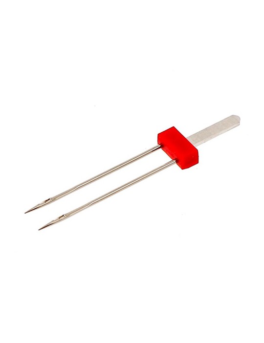Boîte de 2 aiguilles double pour machine talon plat n°80 - 3 mm 