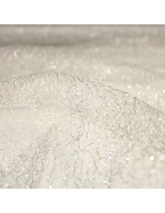 Tissu d'habillement résille  argenté