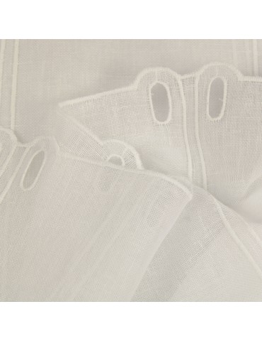 Voilage brise bise lin 45 cm de hauteur blanc