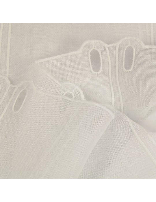 Voilage brise bise lin 45 cm de hauteur blanc