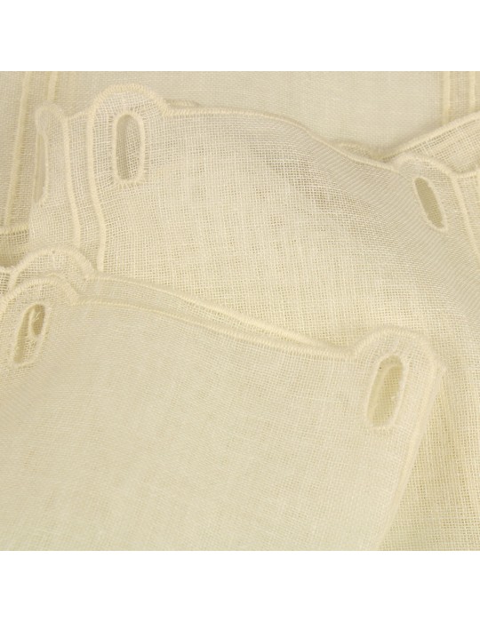 Voilage brise bise lin 45 cm de hauteur blanc