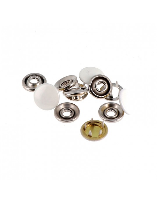 7 boutons pression sans couture klikit blanc 14 mm