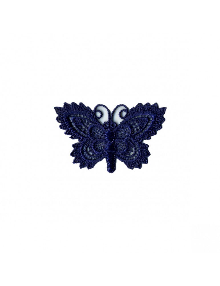Écusson S papillon crochet bleu Écusson S papillon crochet bleu