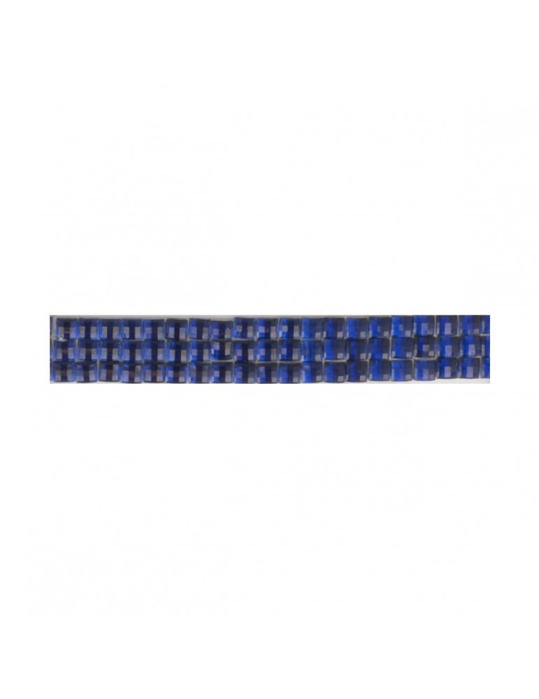 Bande strass 3 rangs thermocollante bleu