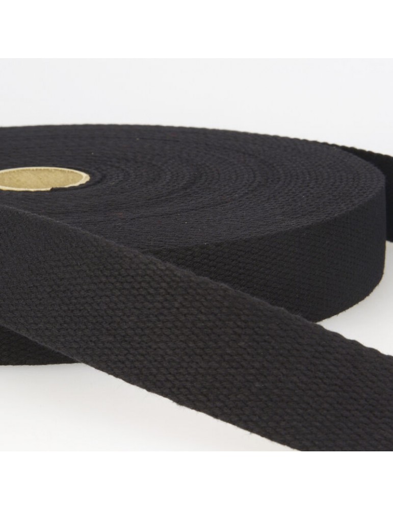 Sangle coton 25 mm noir Sangle coton 25 mm noir