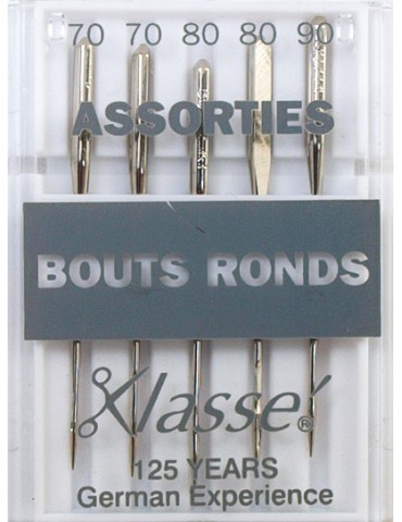 Aiguilles machines bouts ronds assorties