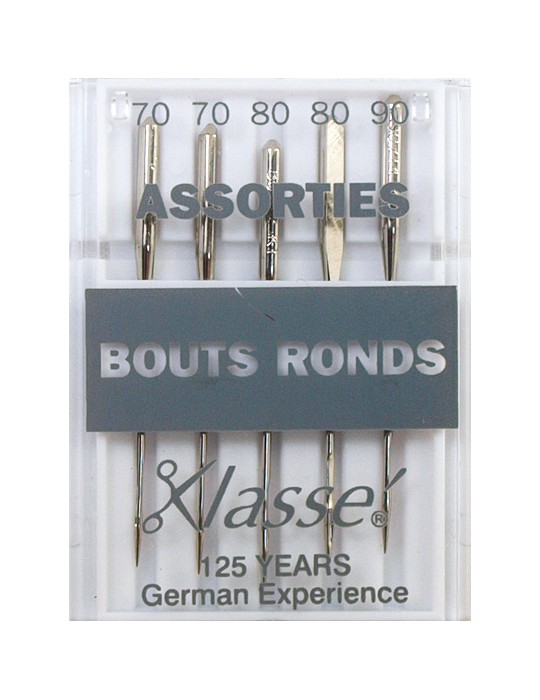 Aiguilles machines bouts ronds assorties