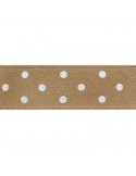 Ruban à pois 15 mm beige