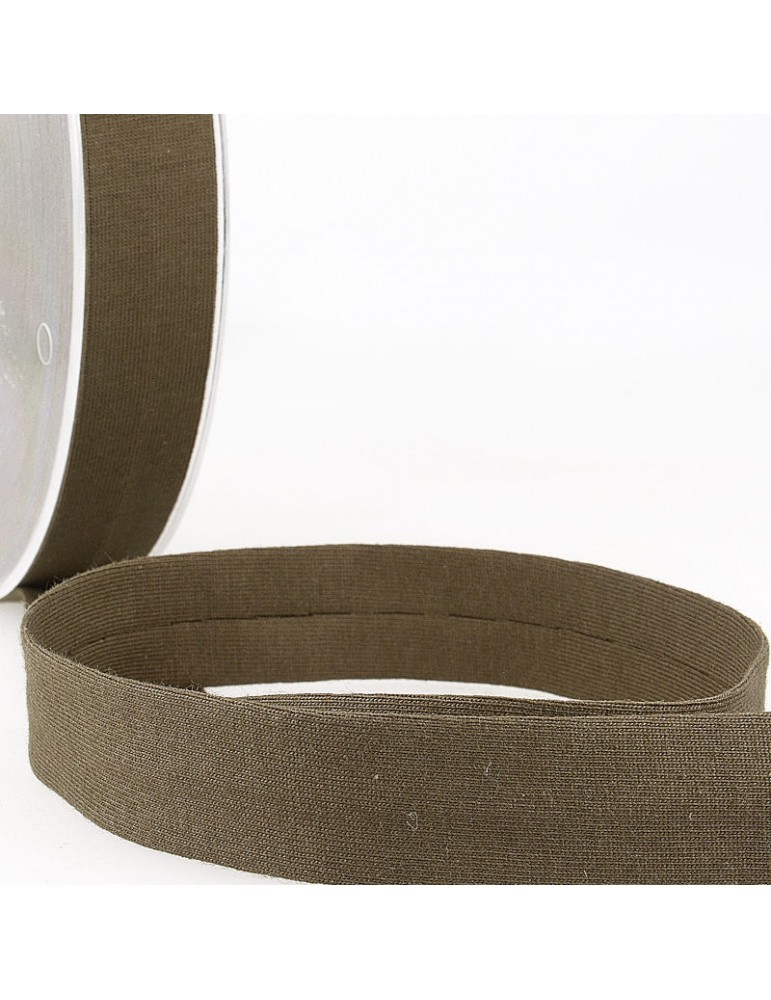 Biais replié jersey 20 mm marron Biais replié jersey 20 mm marron