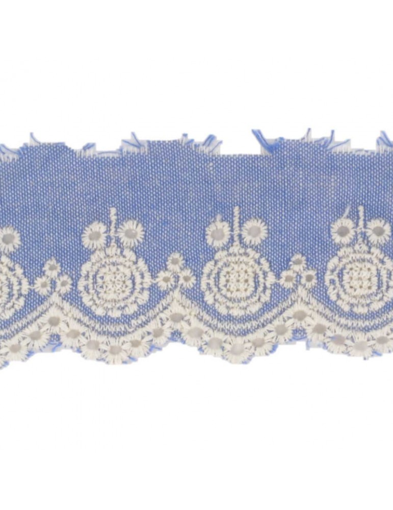 Broderie anglaise 45 mm bleu