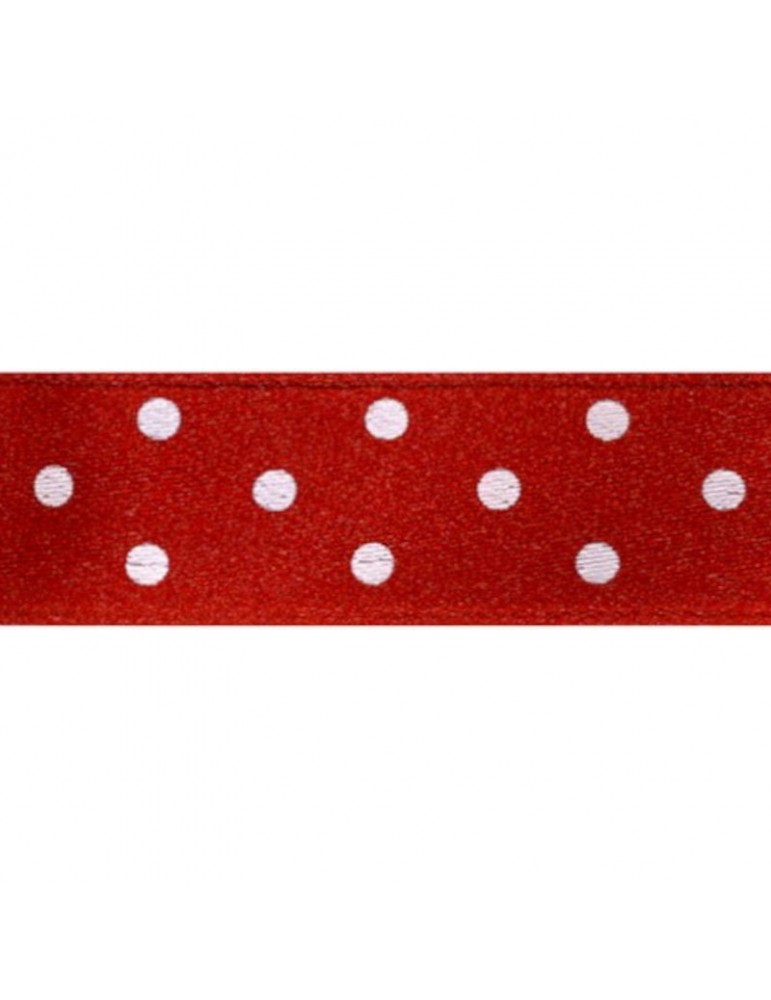 Ruban à pois 15 mm rouge Ruban à pois 15 mm rouge