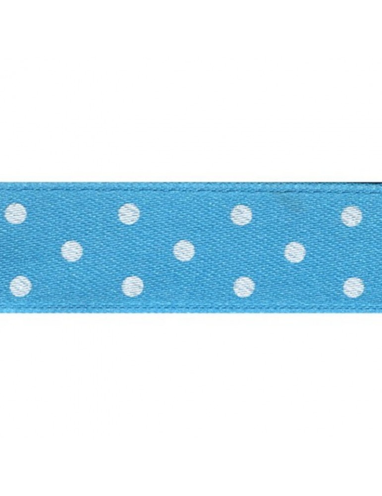 Ruban à pois 15 mm bleu Ruban à pois 15 mm bleu