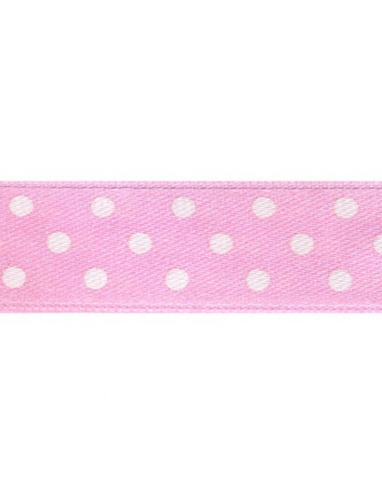 Ruban à pois 15 mm rose Ruban à pois 15 mm rose