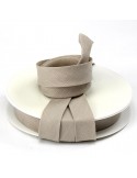 Biais replié en lin 20 mm beige