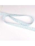 Biais replié étoiles 20 mm bleu