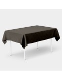 Nappe polyester gris foncé antitaches rouge