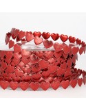 Guirlande de coeurs 10 mm rouge