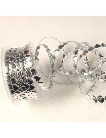 Guirlande de coeurs 10 mm  argenté