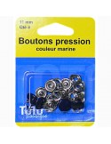 Boutons pression bleu marine 11 mm