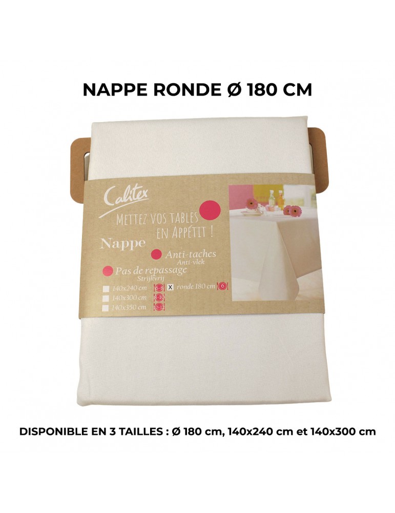 Nappe polyester blanche antitaches bleu Nappe polyester blanche antitaches bleu
