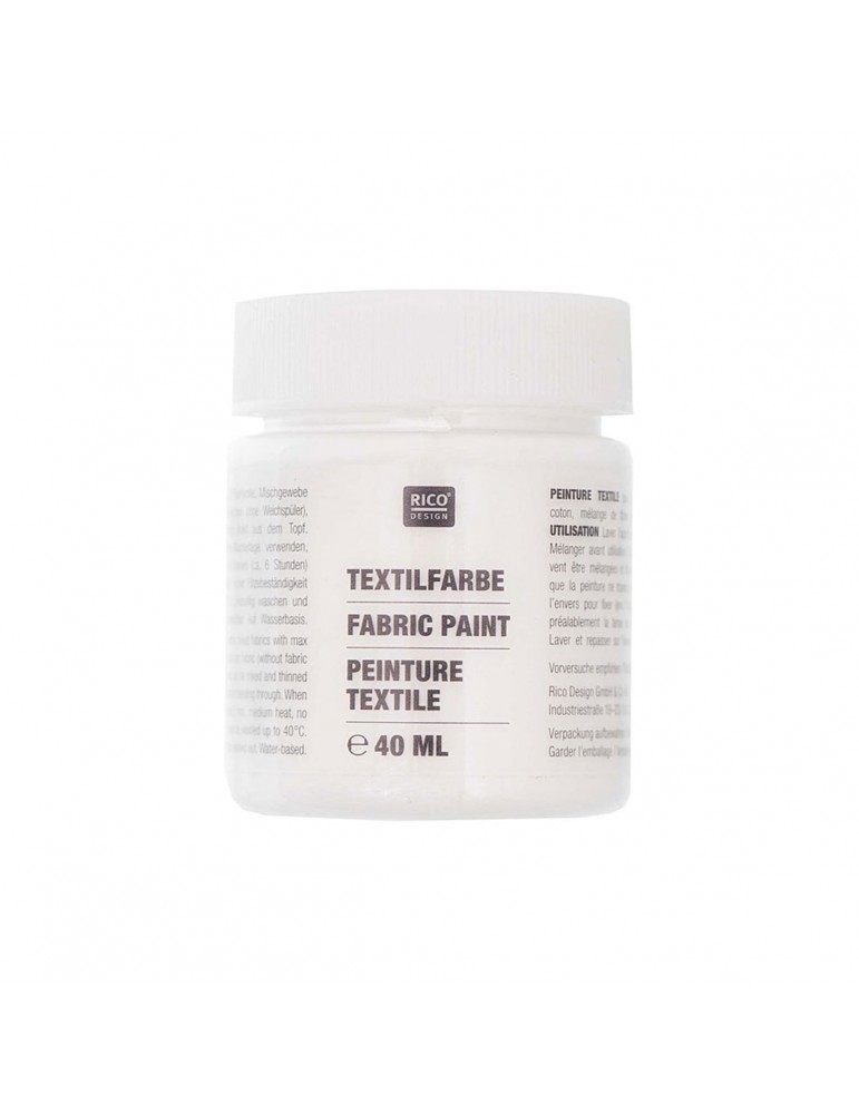 Peinture textile blanc 40ml Rico Design Peinture textile blanc 40ml Rico Design