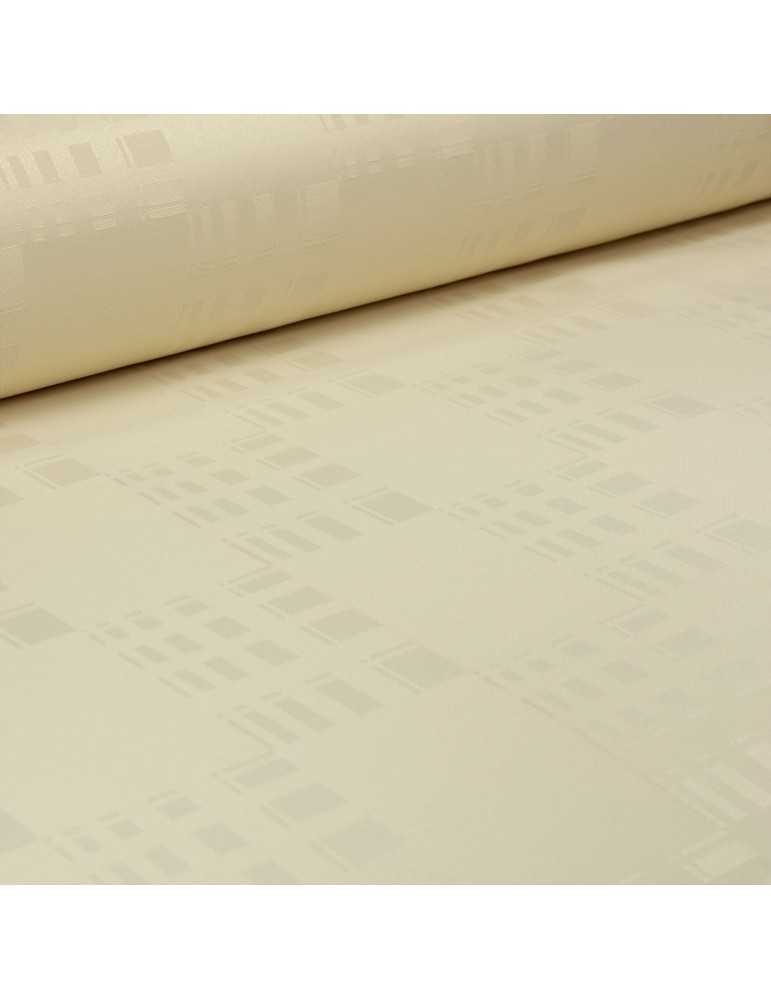 Tissu jacquard uni antitaches pour nappage beige Tissu jacquard uni antitaches pour nappage beige