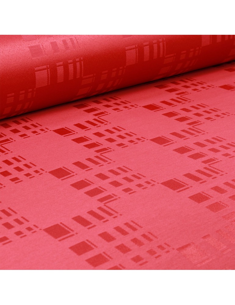 Tissu jacquard uni antitaches pour nappage rouge Tissu jacquard uni antitaches pour nappage rouge