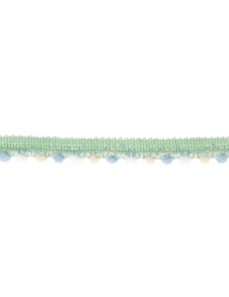 Galon pompons 11 mm vert Galon pompons 11 mm vert