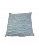 Coussin jacquard déhoussable 40 x 40 cm bleu
