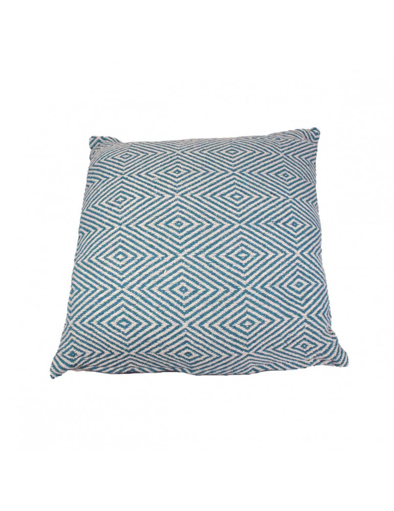 Coussin jacquard déhoussable 40 x 40 cm bleu
