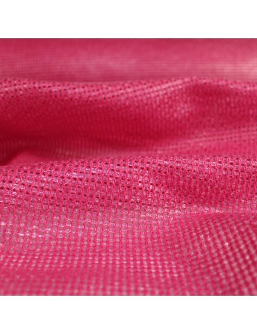 Tissu coton/polyamide quadrillage plastifié rose