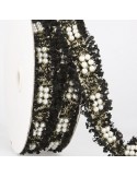 Galon robe perle 30 mm noir Galon robe perle 30 mm noir