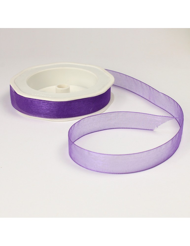 Ruban voile 15 mm violet Ruban voile 15 mm violet