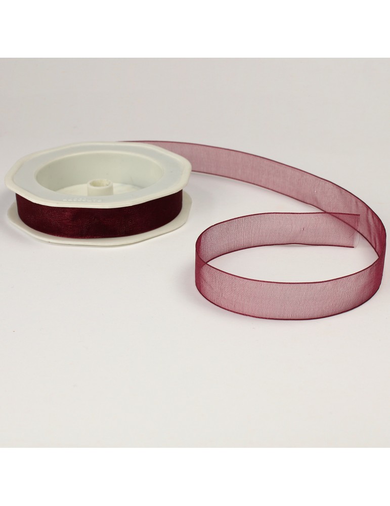 Ruban voile 15 mm  rouge