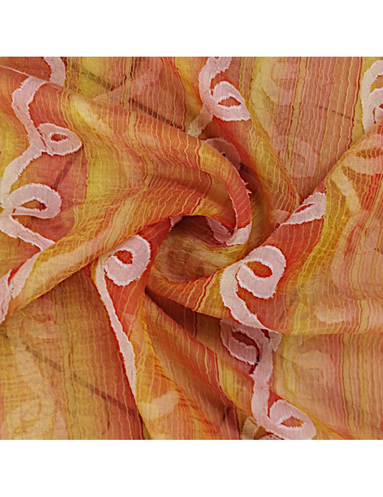 Tissu voilage orange vert