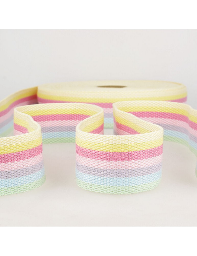 Sangle multicolore 40 mm rose Sangle multicolore 40 mm rose