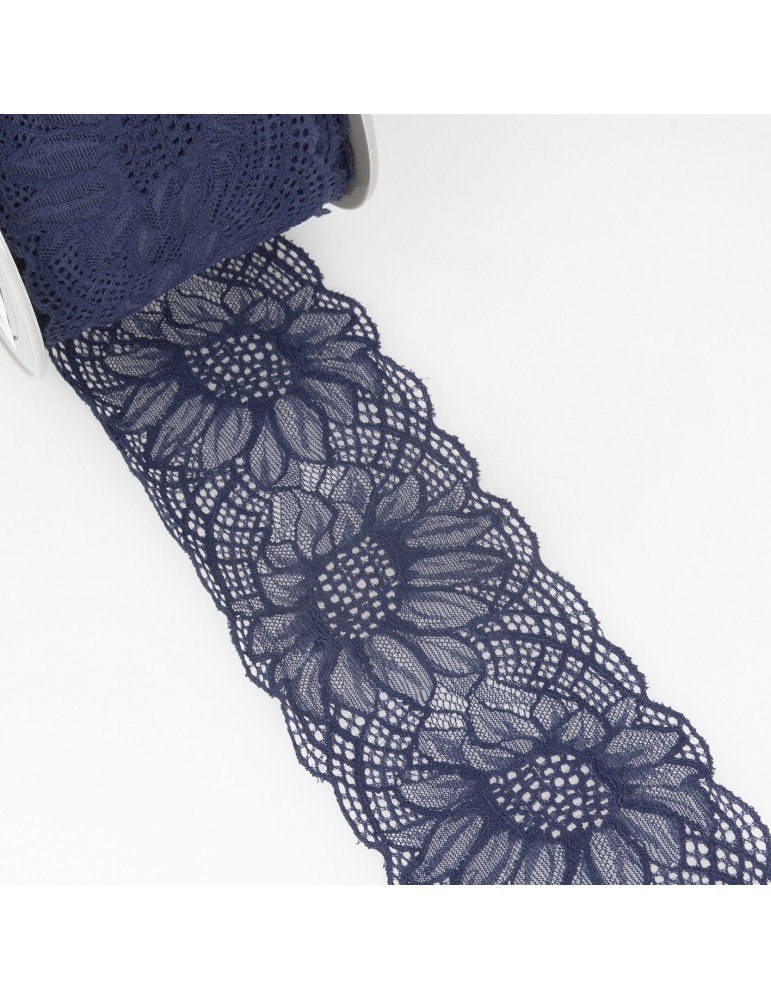 Dentelle élastique marine