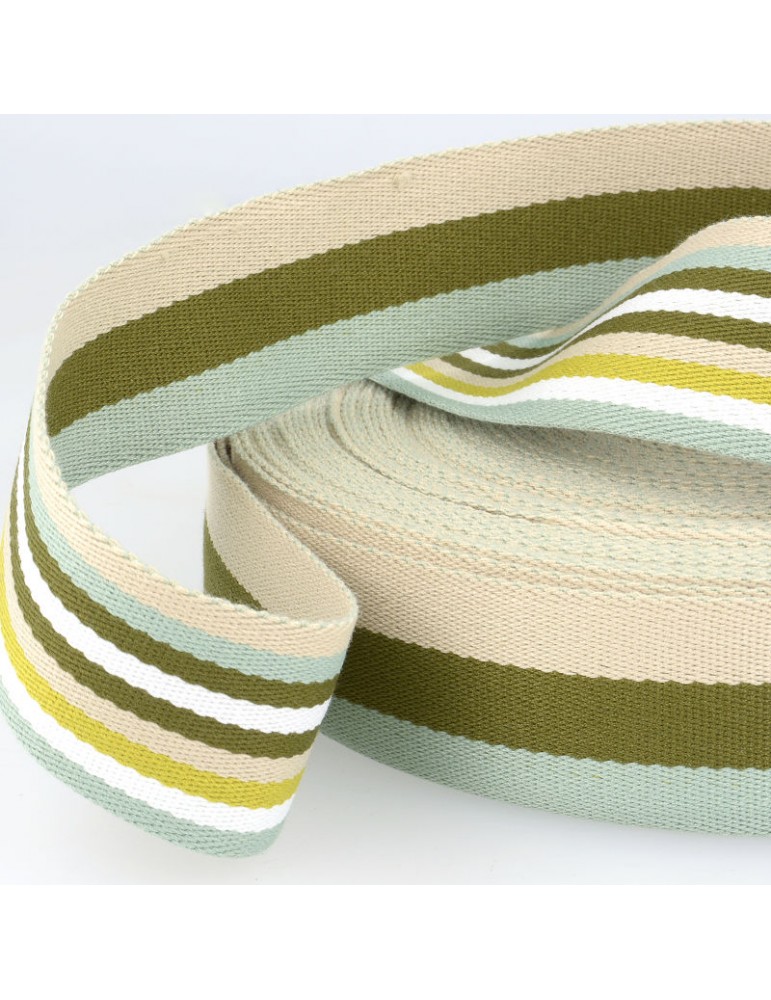 Sangle stripe double face 40 mm vert Sangle stripe double face 40 mm vert