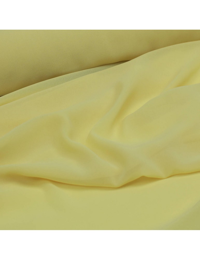Tissu crêpe jaune 100 % polyester Tissu crêpe jaune 100 % polyester