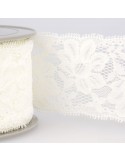 Tulle dentelle élastique 55 mm blanc