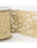 Tulle dentelle élastique 55 mm beige