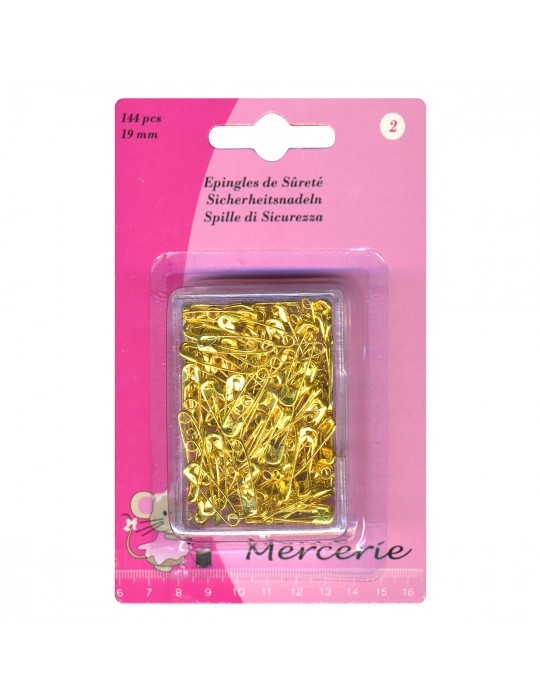 144 épingles de sûreté laiton 19 mm