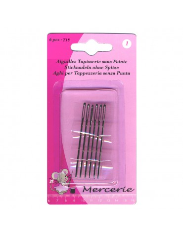 Lot de 6 aiguilles à tapisserie sans pointe T18