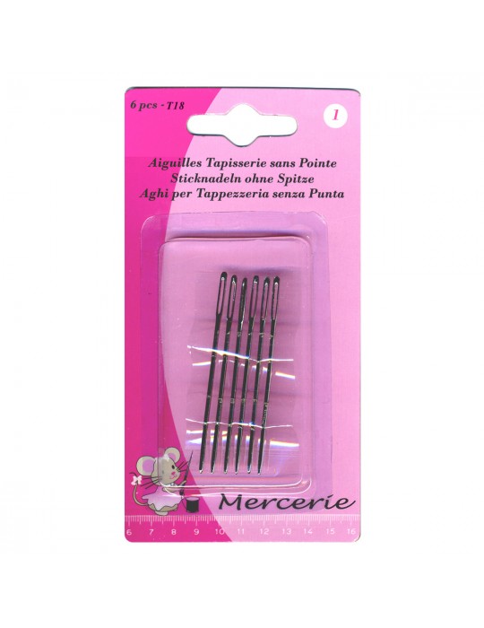 Lot de 6 aiguilles à tapisserie sans pointe T18