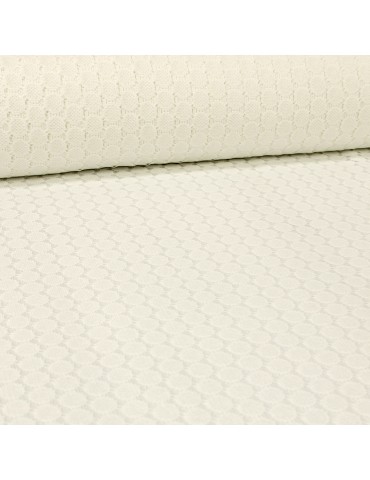 Tissu dentelle rond blanc