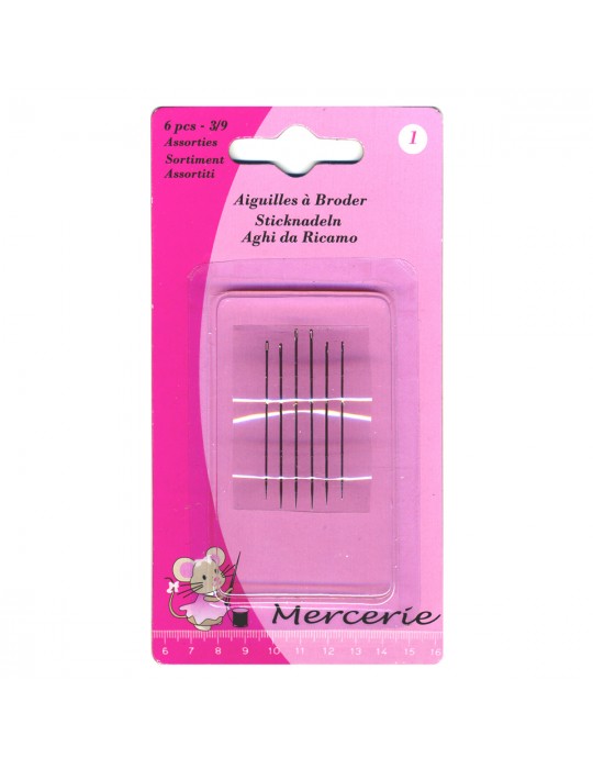 Lot de 6 aiguilles à broder 3/9
